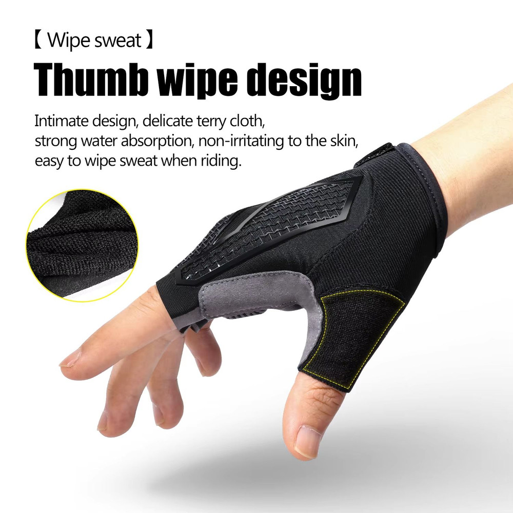 AntiSlip Half Finger Cycling Gloves With ShockAbsorbing Padding Breathable For Men Women 2