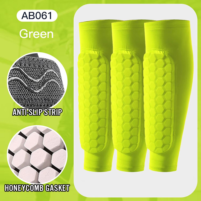 Honeycomb Shin Guards Leg Sleeves Shockproof Soccer Protection With AntiSlip Grip 18