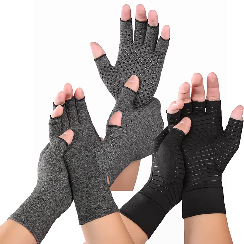 Cotton Compression Arthritis Gloves With Wrist Support 0