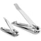 PrecisionEdge Premium Stainless Steel Nail Clipper Set With BuiltIn Nail File 2Piece 0