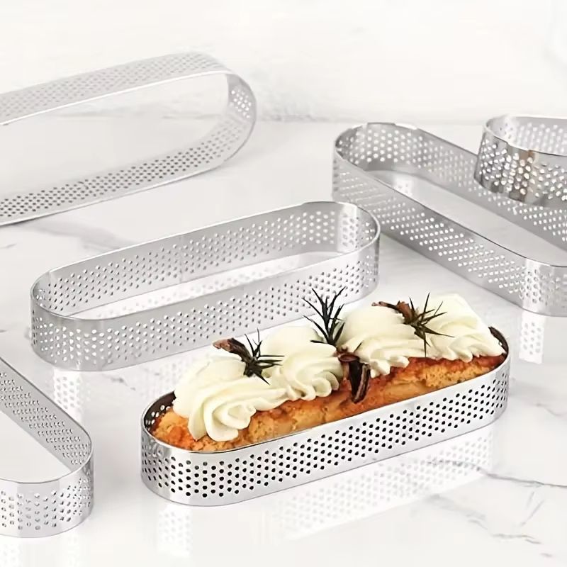 Oval Stainless Steel Perforated Tart Ring Set 36Piece Muffin Tart Mold Kit 3