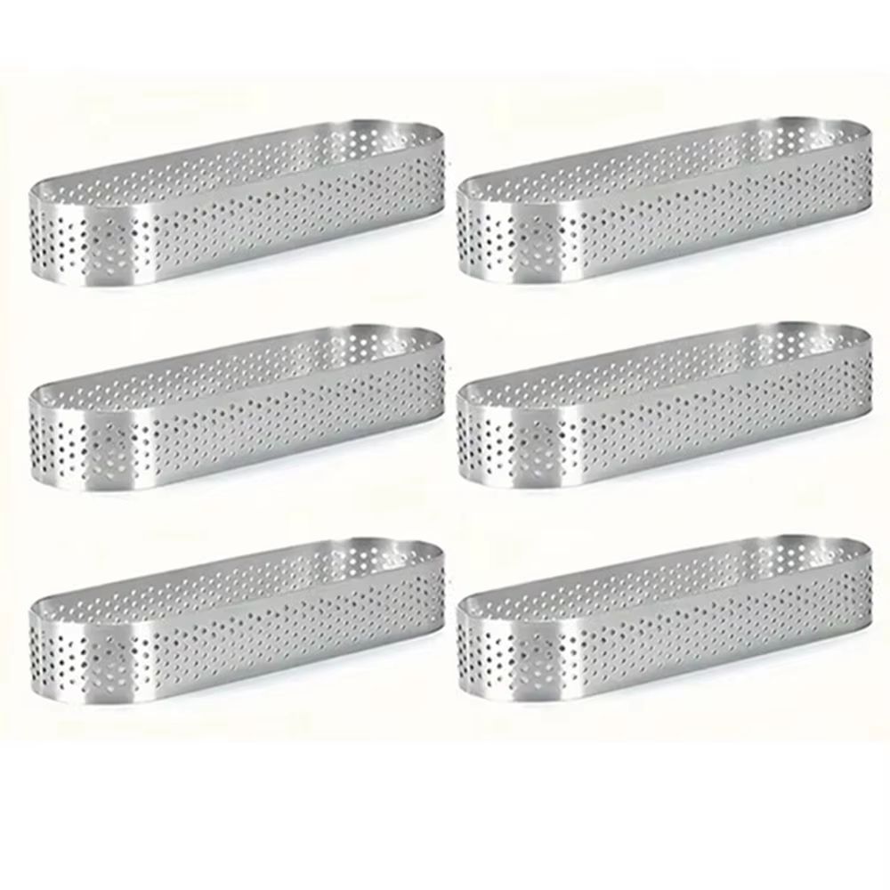 Oval Stainless Steel Perforated Tart Ring Set 36Piece Muffin Tart Mold Kit 7