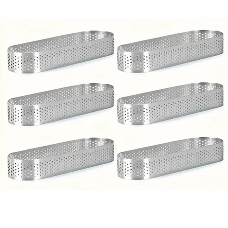 Oval Stainless Steel Perforated Tart Ring Set 36Piece Muffin Tart Mold Kit 7