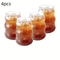 Stripe Clear Glass Cup Set With Handle HeatResistant Tumbler For Iced Coffee Juice Milk Tea 4 Or 7