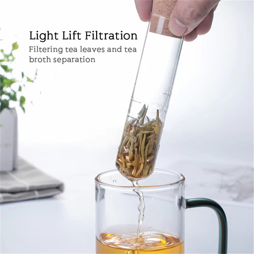 ClearBrew Glass Tea Infuser With Cork Lid Transparent LooseLeaf Steeper And Strainer For Tea Cups 1