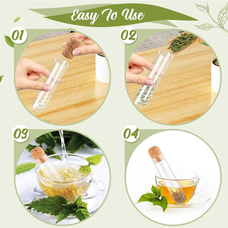 ClearBrew Glass Tea Infuser With Cork Lid Transparent LooseLeaf Steeper And Strainer For Tea Cups 3