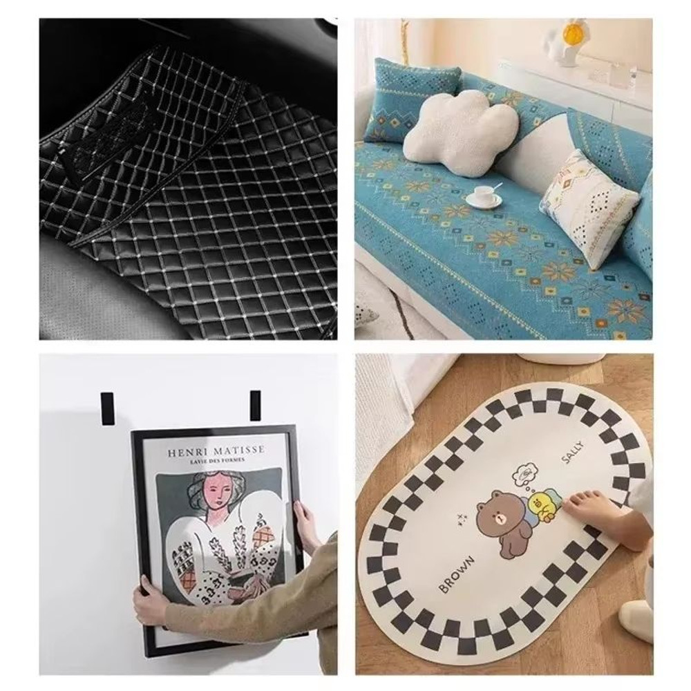 Heavy Duty Adhesive Hook Loop Tape For Car Carpet Mats Velcro Fixation Patch 2Pack 5