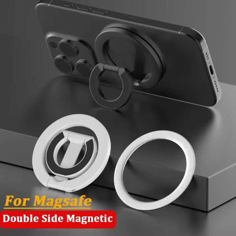 MagSafe Double Sided Magnetic Phone Ring Holder Foldable Grip And Stand For IPhone 0