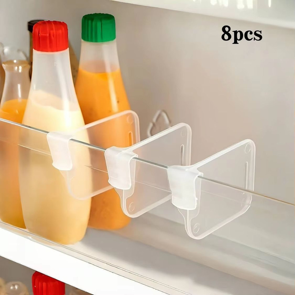 Refrigerator Door Organizer Dividers 8Pack ClipOn Fridge Side Door Partition Clips 0