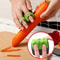 Comfort Grip Palm Peeler Stainless Steel Handheld Vegetable Peeler With Rubber Finger Ring 0