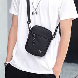 casual diagonal crossover small square bag oxford cloth for men and women