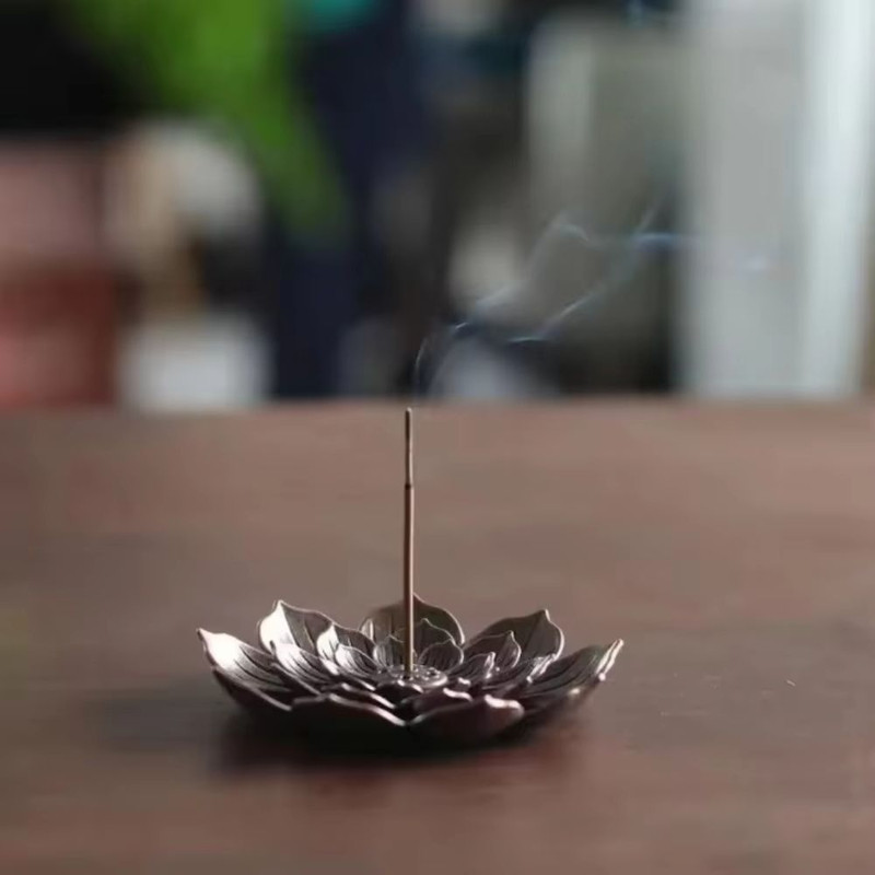 Lotus Alloy Incense Burner And Stick Holder For Meditation And Home Decor 5