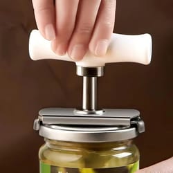 labor-saving stainless steel can & bottle opener – adjustable rotating lid grip tool