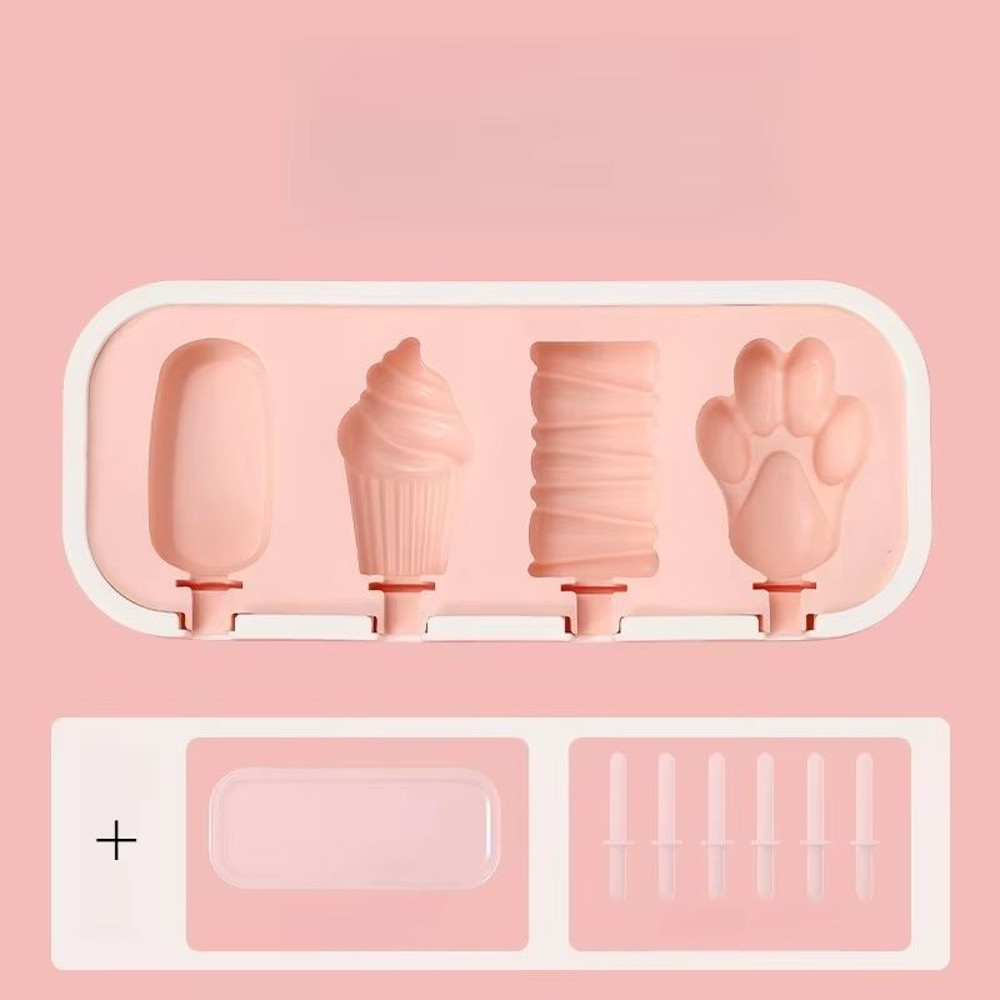 BPA Free Silicone Popsicle Mold For DIY Homemade Ice Cream And Fun Cartoon Shapes With Lid And Stic 6