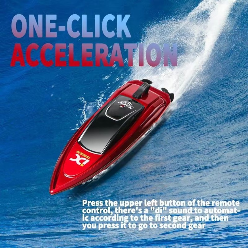 Mini RC Boat 31 Mph Radio Remote Controlled High Speed Ship With LED Light Palm Boat Water Toy Pool 0