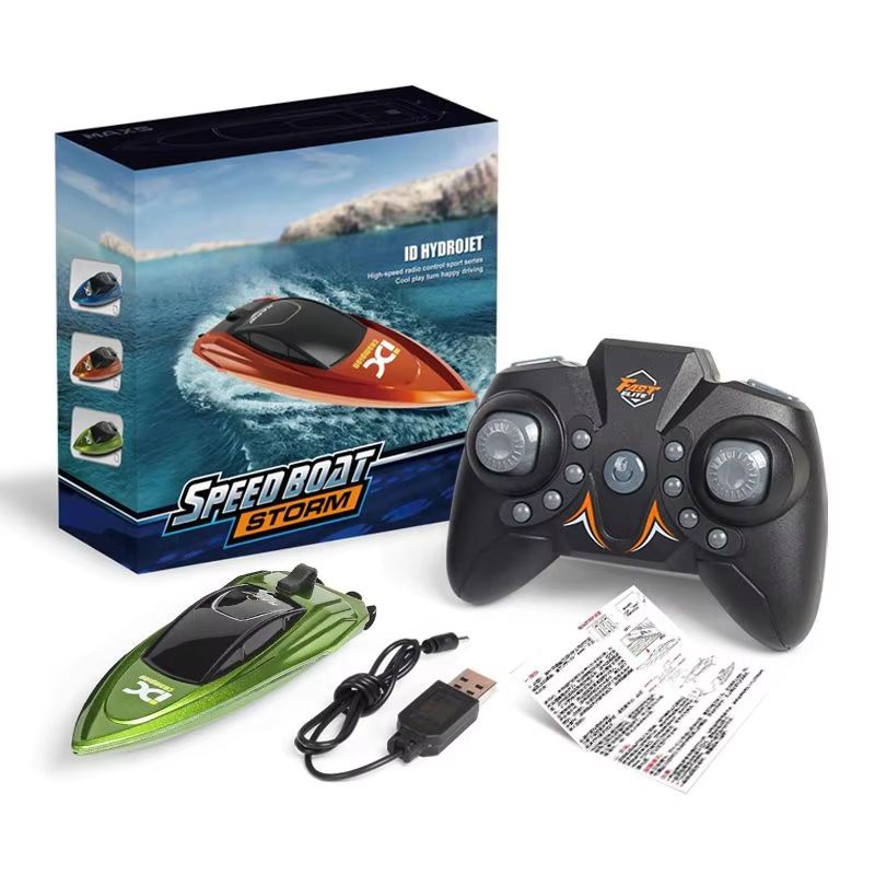Mini RC Boat 31 Mph Radio Remote Controlled High Speed Ship With LED Light Palm Boat Water Toy Pool 5