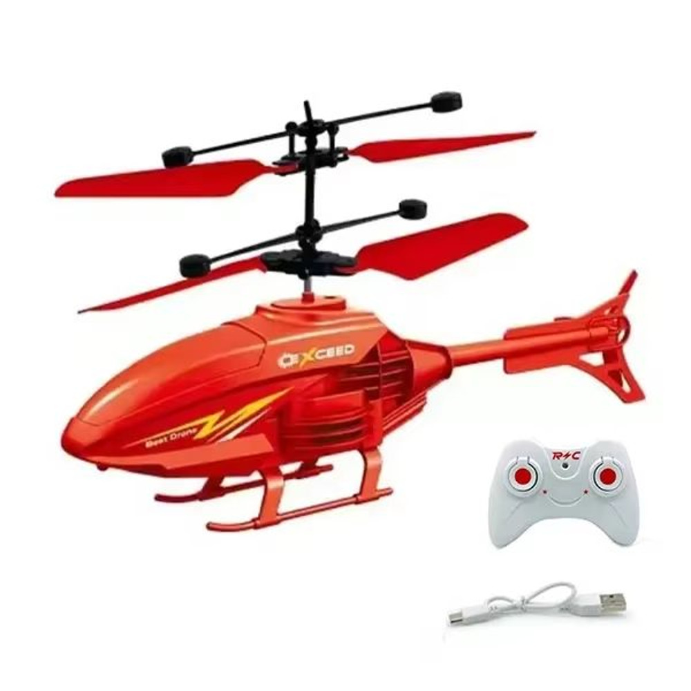 Remote Control Induction Helicopter Dual Mode Suspended Aircraft With Lighting Anti Drop Collision 7