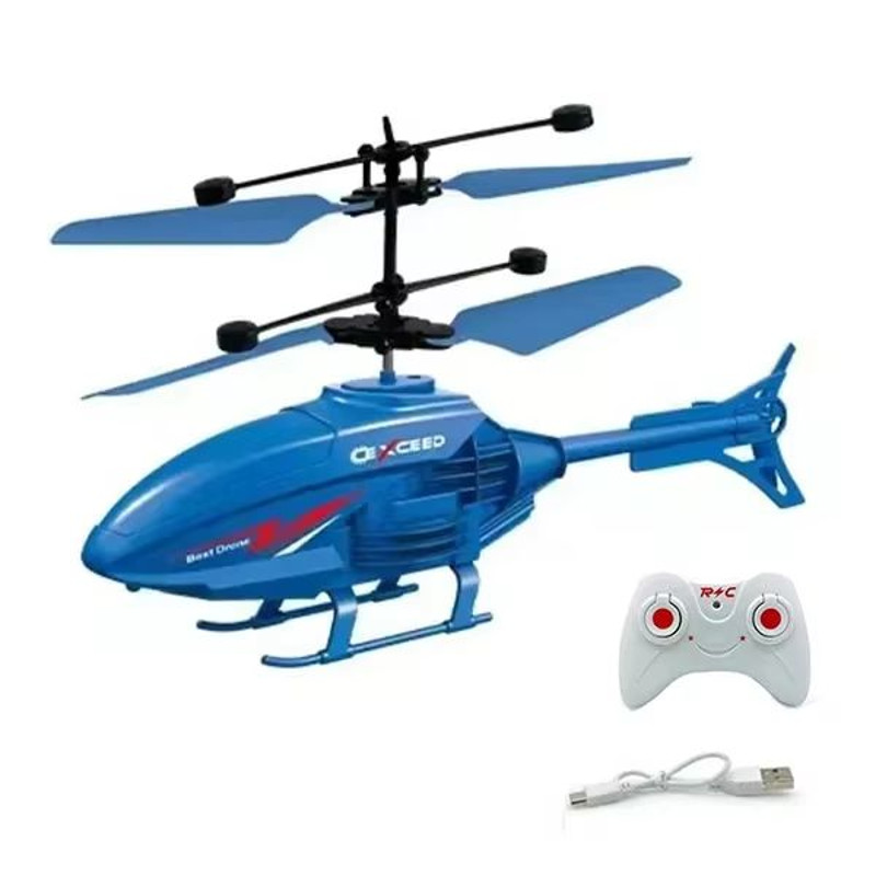 Remote Control Induction Helicopter Dual Mode Suspended Aircraft With Lighting Anti Drop Collision 8