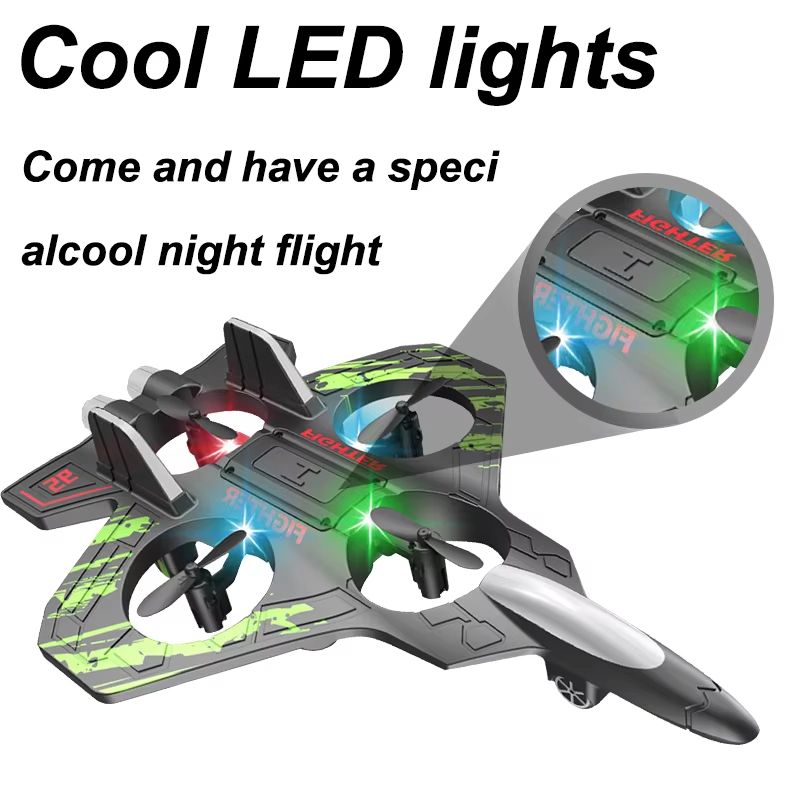 RC Fighter Jet Drone Mini Remote Control Stunt Airplane With Lights For Kids Adults 5