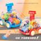 Transparent Pull Back Gear Car Inertial Slide Cartoon Toy For Kids 0