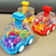 Transparent Pull Back Gear Car Inertial Slide Cartoon Toy For Kids 4