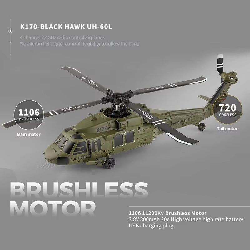 K170 UH60L RC Helicopter With Altitude Hold And 6Axis Gyroscope 4