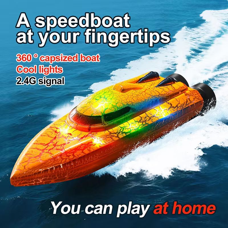 WaveMaster 24 GHz Waterproof RC Racing Boat With 360 Flip LED Effects 1