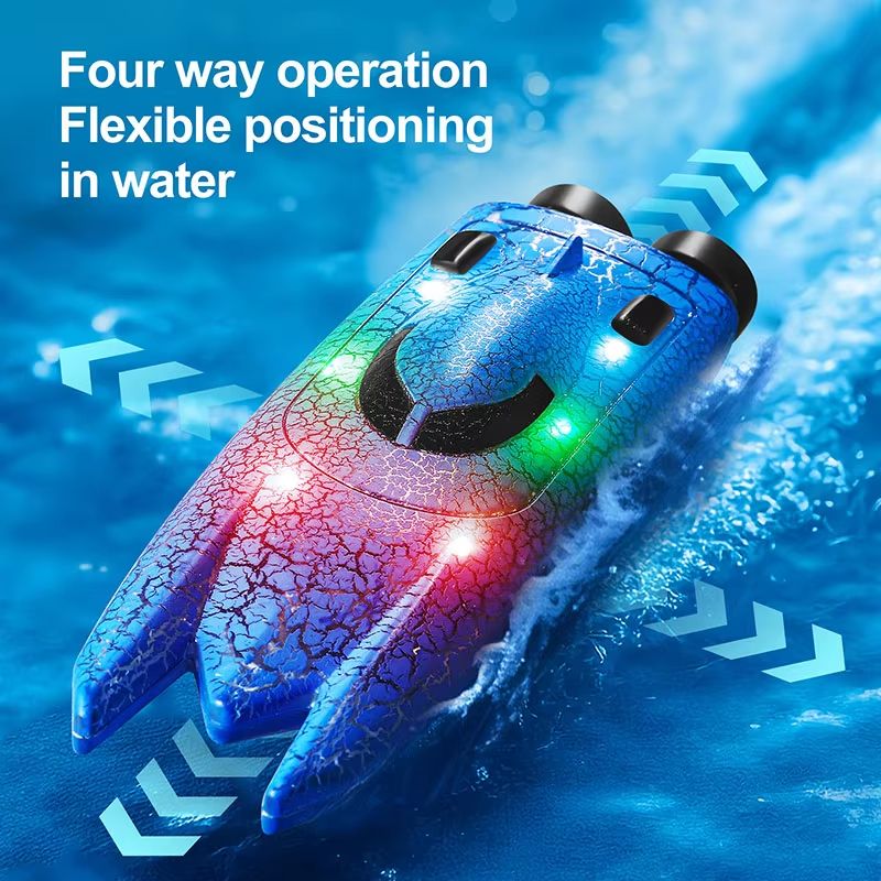 WaveMaster 24 GHz Waterproof RC Racing Boat With 360 Flip LED Effects 4