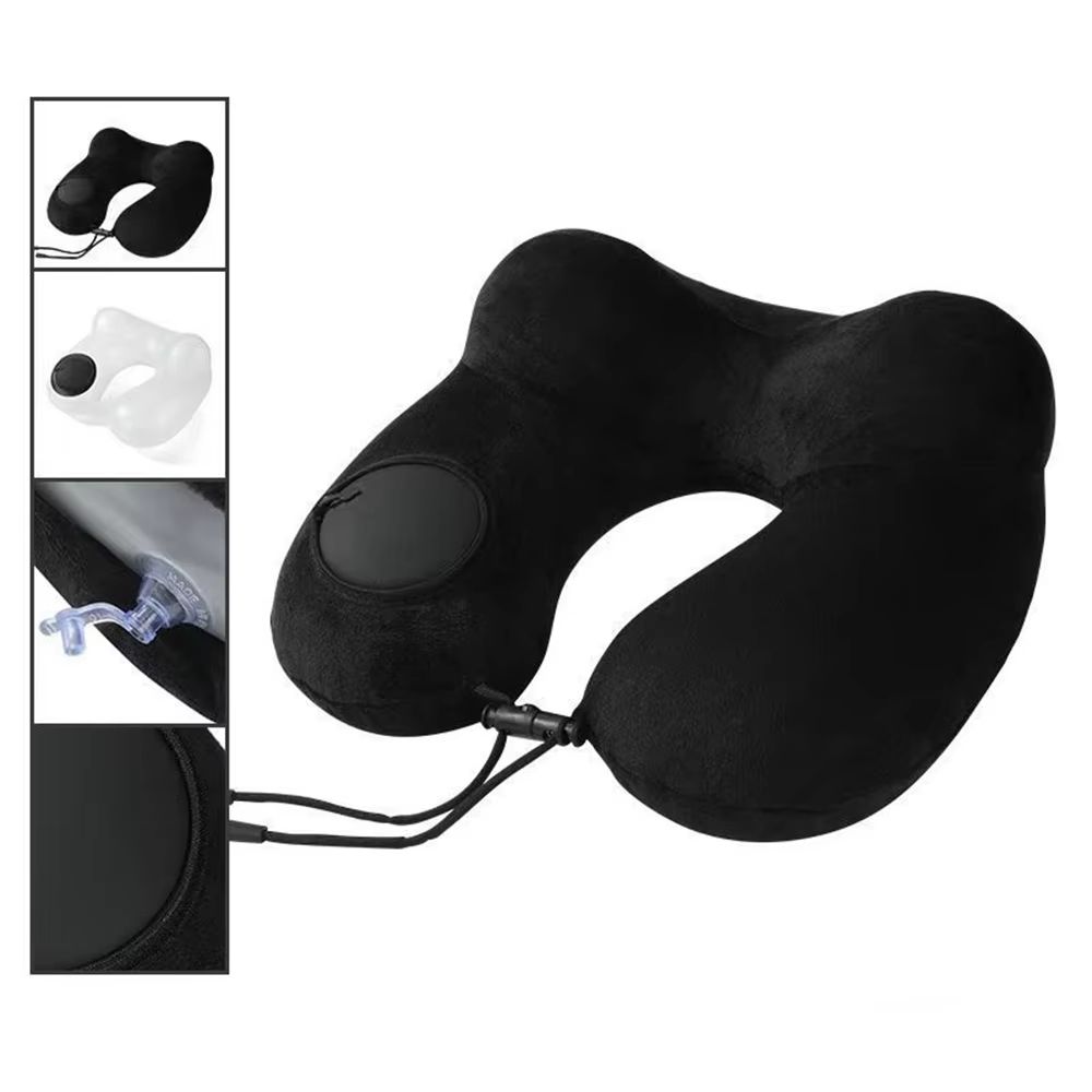 PressEase Inflatable Travel Neck Pillow Compact PressToInflate Cushion For Travel Camping Busines 3