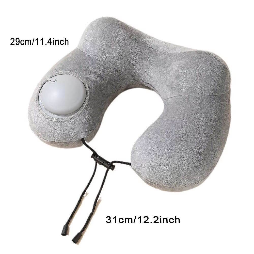 PressEase Inflatable Travel Neck Pillow Compact PressToInflate Cushion For Travel Camping Busines 4