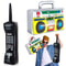 RetroWave 90s Inflatable Radio Phone Prop Set 2Pack HipHop Theme Party Decorations 0