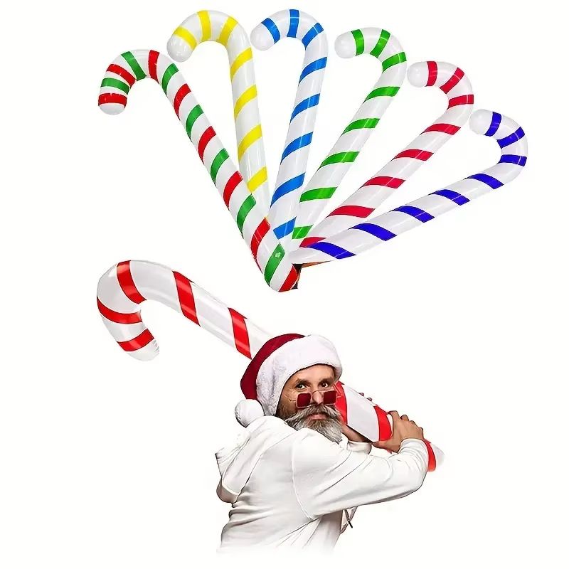 FestiveCane Thick PVC Inflatable Candy Cane Decoration Outdoor Holiday Ornament 4