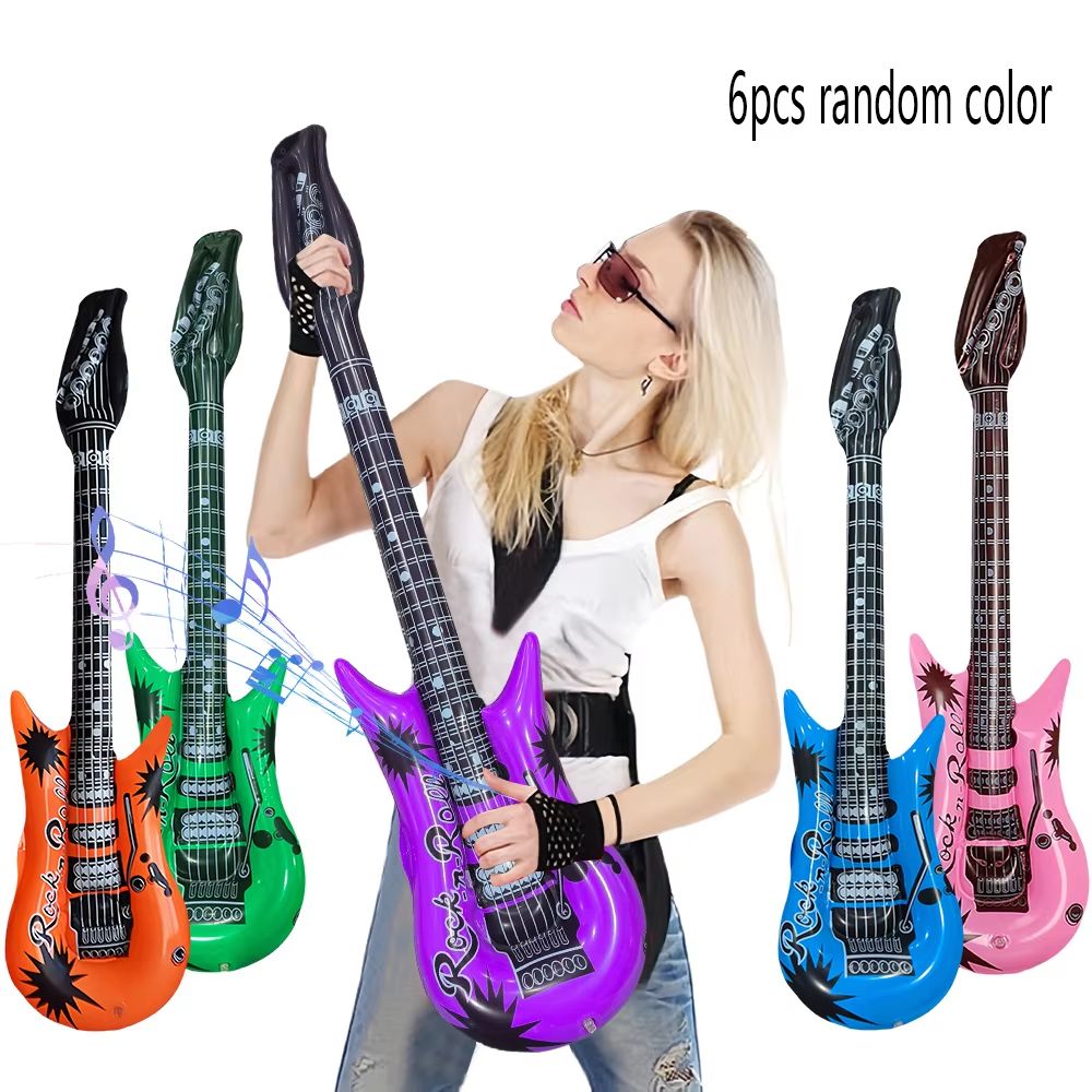 RockStar Inflatable Guitar Set 6Piece 37 PVC Instruments Stage Party Props 1