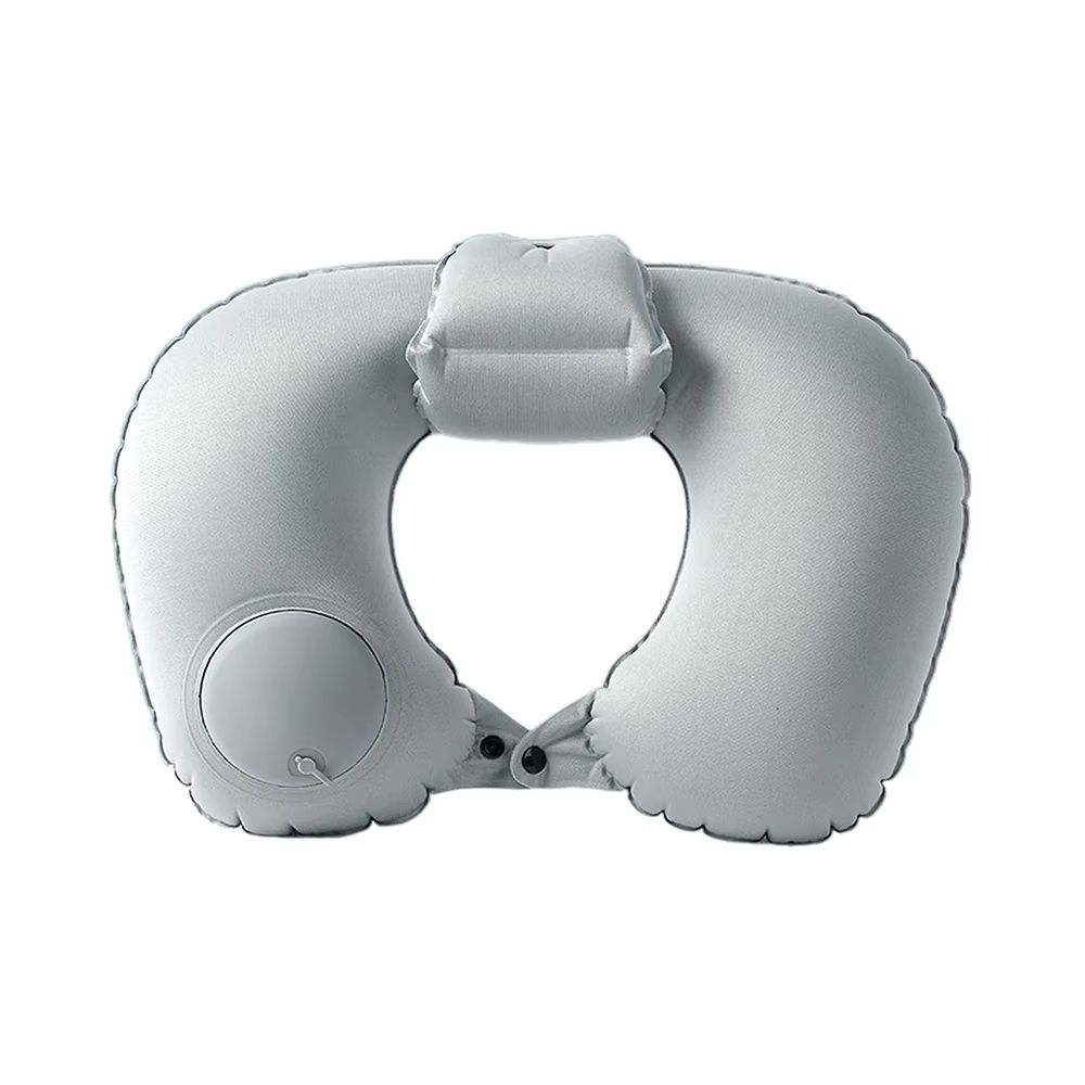 PressEase Inflatable Travel Neck Pillow Compact PresstoInflate Cushion With Detachable Cover For T 9