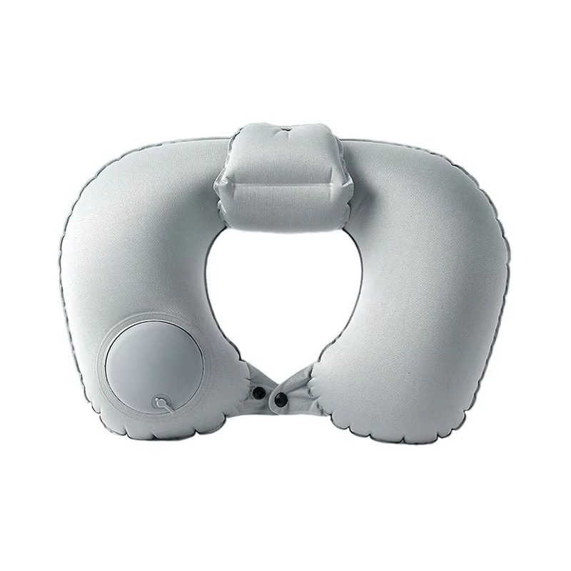 PressEase Inflatable Travel Neck Pillow Compact PresstoInflate Cushion With Detachable Cover For T 9