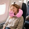 PressEase Inflatable Travel Neck Pillow Compact PresstoInflate Cushion With Detachable Cover For T 3