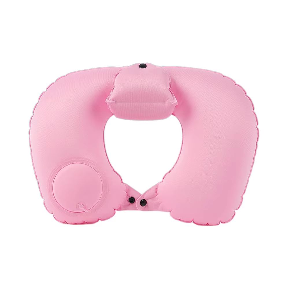 PressEase Inflatable Travel Neck Pillow Compact PresstoInflate Cushion With Detachable Cover For T 6