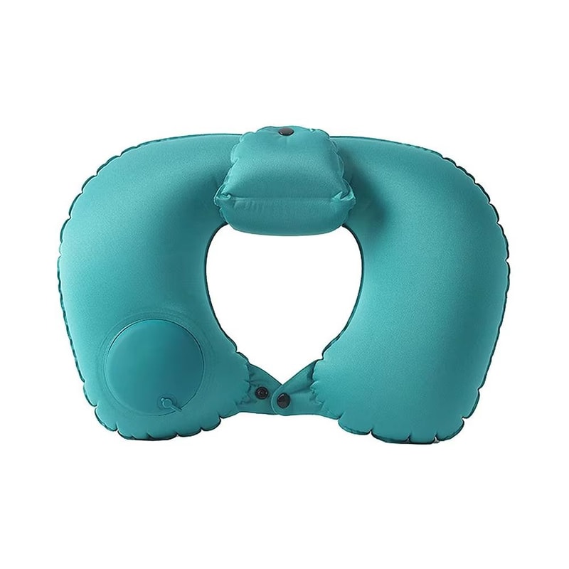 PressEase Inflatable Travel Neck Pillow Compact PresstoInflate Cushion With Detachable Cover For T 8
