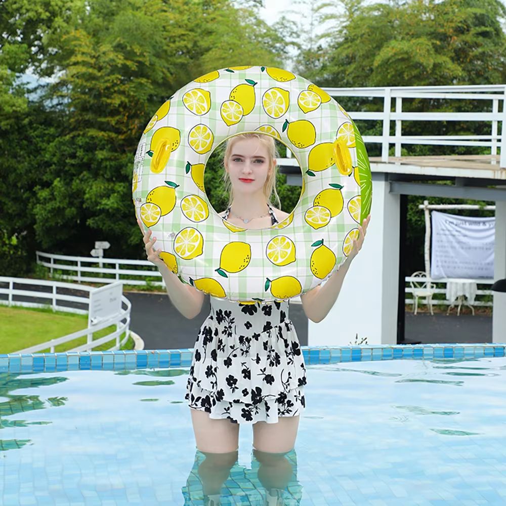 LemonSplash Inflatable Underarm Hoop Lemon Print Inflatable Pool Beach Floating Ring 1