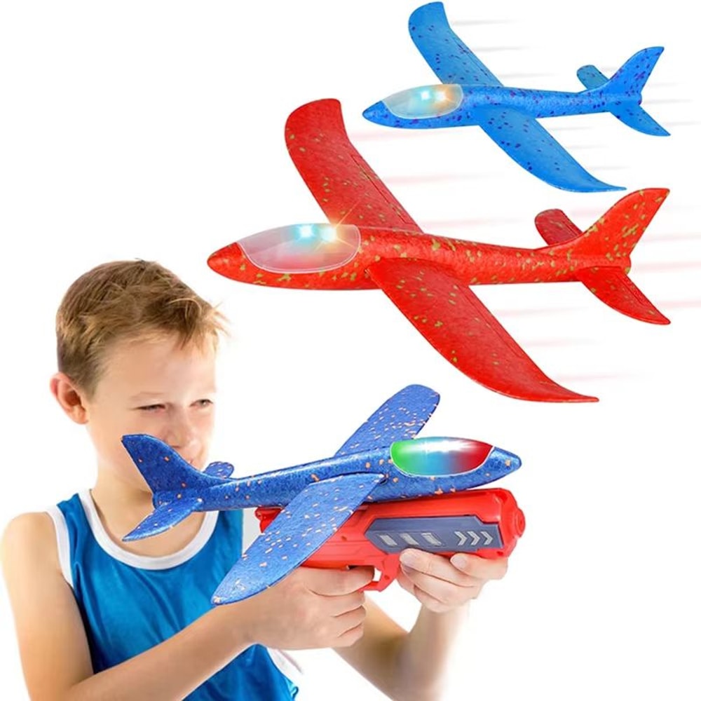 SkyBolt Foam Plane Launcher Set Outdoor Catapult Gun With Foam Airplane For Kids 1