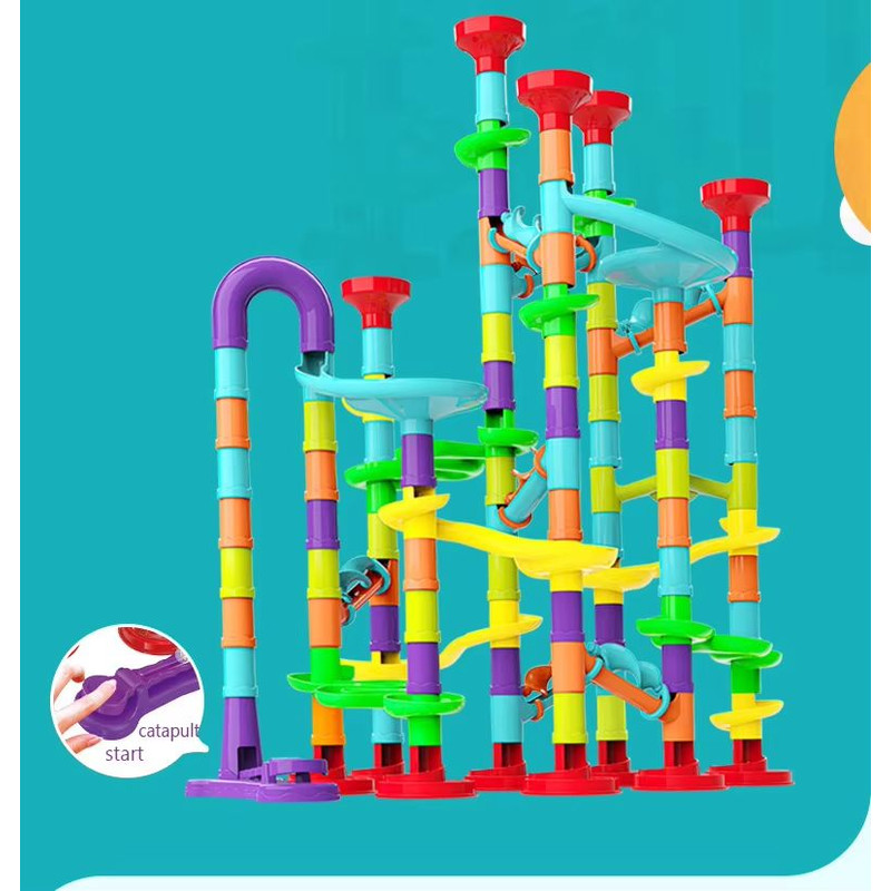 RingRun MarbleTrack Catapult Building Set STEM Construction Toy For Kids 4
