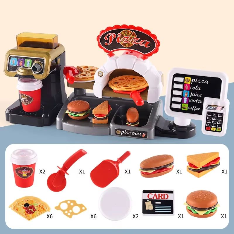 MiniDiner RolePlay Fast Food Kitchen Set Cashier Burger Fries Station For Kids 10