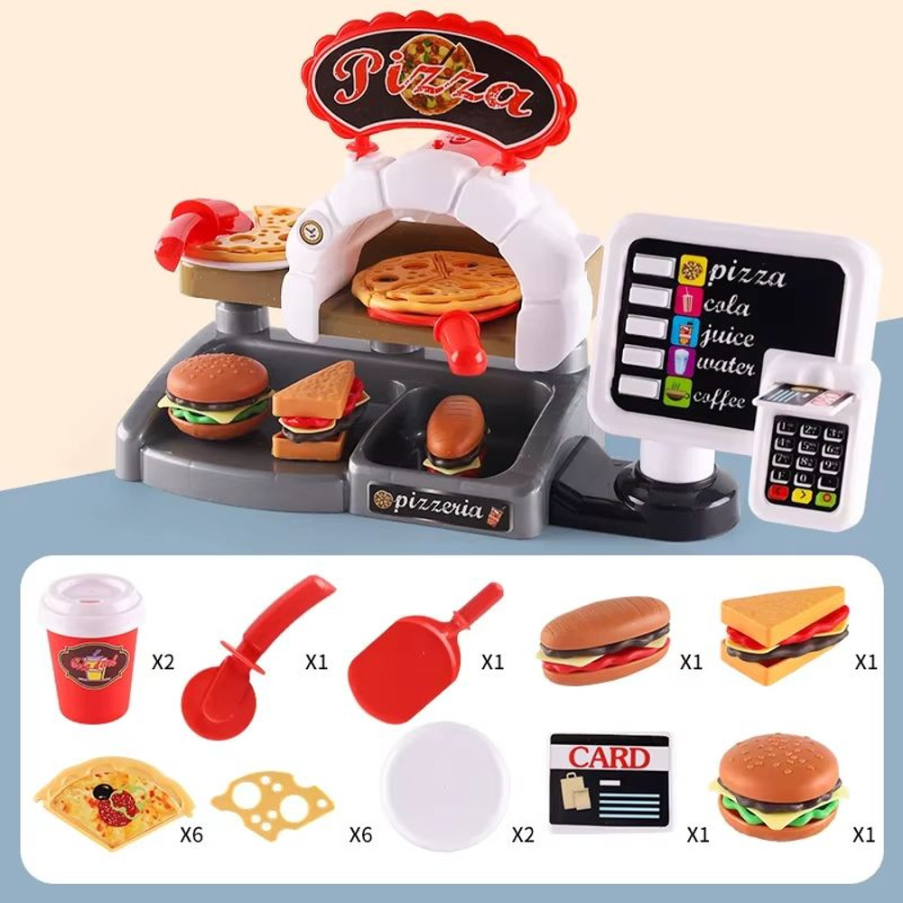 MiniDiner RolePlay Fast Food Kitchen Set Cashier Burger Fries Station For Kids 11