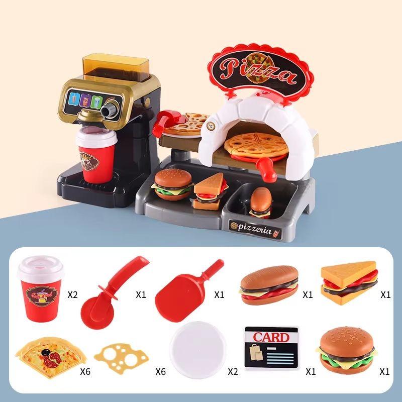 MiniDiner RolePlay Fast Food Kitchen Set Cashier Burger Fries Station For Kids 12