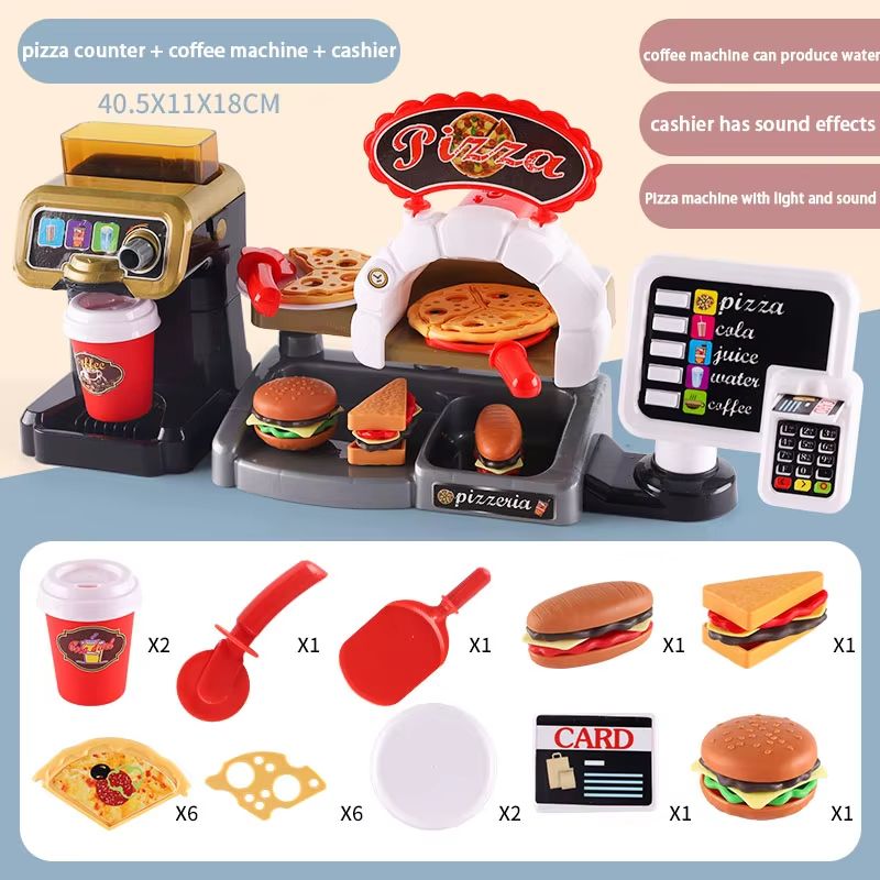 MiniDiner RolePlay Fast Food Kitchen Set Cashier Burger Fries Station For Kids 5