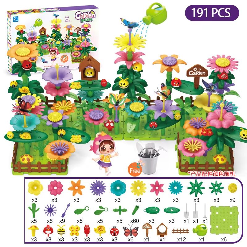 BloomBuilder DIY Flower Garden Blocks Playset Creative Floral Garden Building Toy For Kids Parent 12