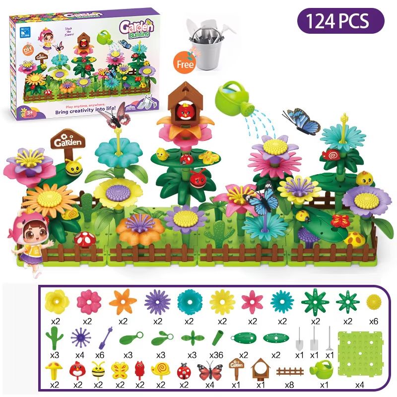 BloomBuilder DIY Flower Garden Blocks Playset Creative Floral Garden Building Toy For Kids Parent 13