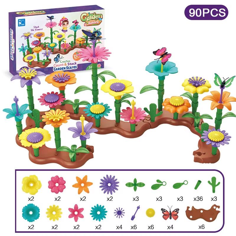 BloomBuilder DIY Flower Garden Blocks Playset Creative Floral Garden Building Toy For Kids Parent 2