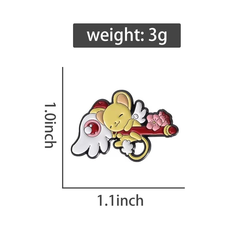 MINISO Magical Girl Enamel Pins Cute Bunny And Bear Lapel Brooch Gift Set 4