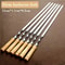 6 Piece Extra Long BBQ Skewers With Wooden Handles Stainless Steel Shish Kebab Grill Sticks 4